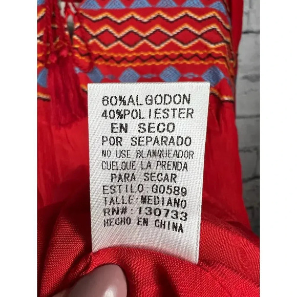 NWT Umgee red boho dress, size M. - Picture 9 of 10